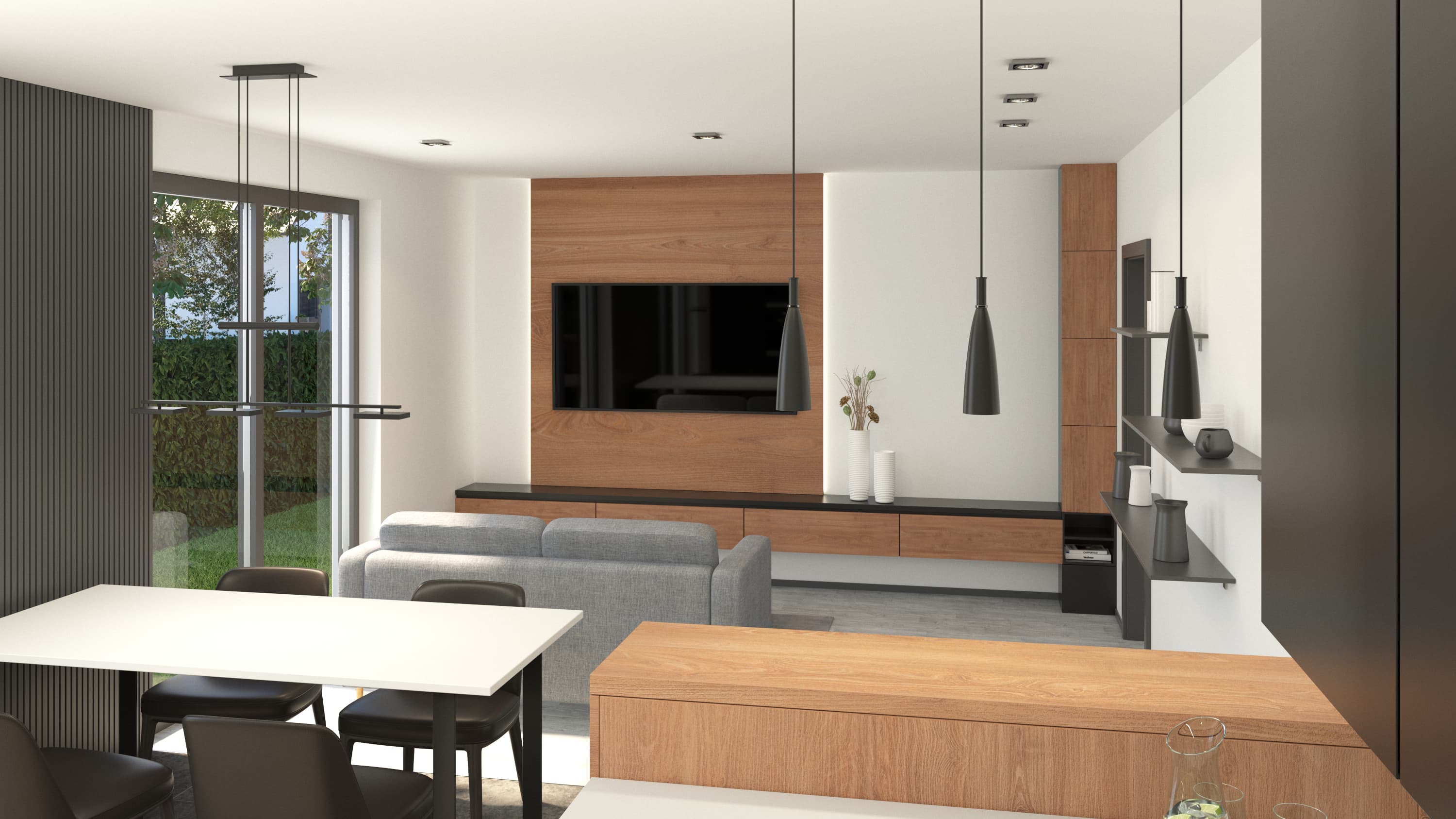 Wohnraum Designkonzept Modern - virtuelle Raumgestaltung